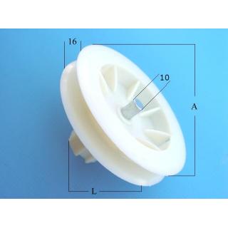 Plastic Pulley F133 with Inside Steel Pivot F10