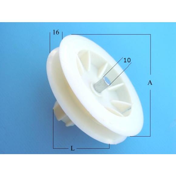 Plastic Pulley F133 with Inside Steel Pivot F10